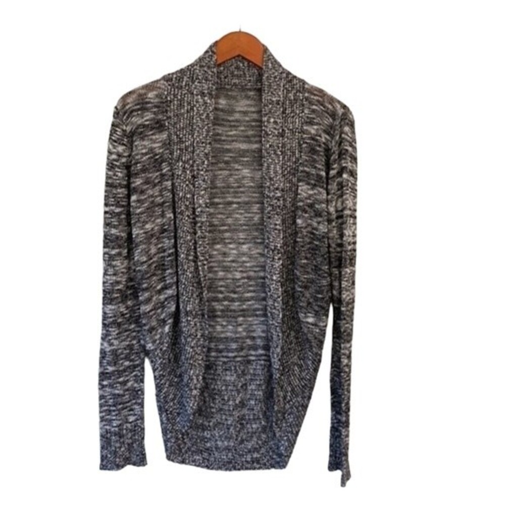 Cardigan Open Front Knit Cascade Rounded Cardigan Sweater High Low Long Sleeve